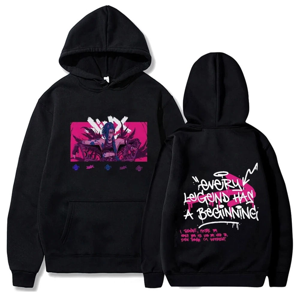 Anime Arcane Jinx Hoodies Graffiti Cartoon Hoodie Harajuku