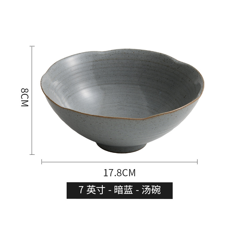 Sopa casera creativa tazón de fideos de desayuno yogur tazón de avena hotel restaurante de cerámica nórdica tazón de arroz estilo japonés