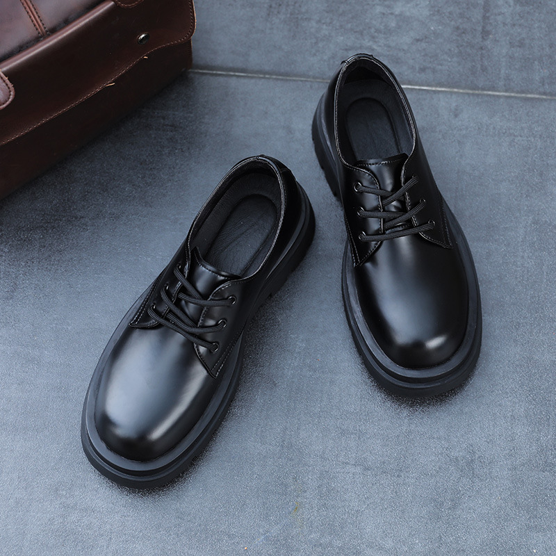 Derby shoes men's leather shoes leather low-top Martin boots simple thick bottom increased black work shoes casual men's leather shoes Derby shoes men's leather shoes leather low-top Martin boots simple thick bottom increased black work shoes casual men's leather shoes