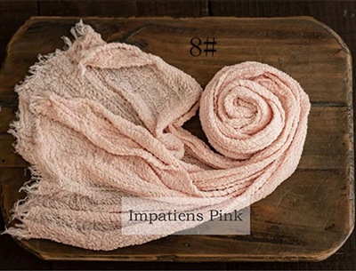 Toalla de gasa recién nacido niños fotografía elástico envoltura de tela bebé fotografía tela plisada seersucker envoltura de tela