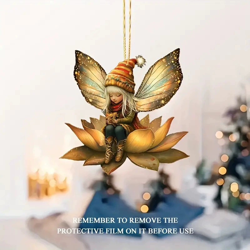 Рождественский новый Акрил милый эльф фестиваль подвеска трансграничная плоская машина подвеска брелок подвеска