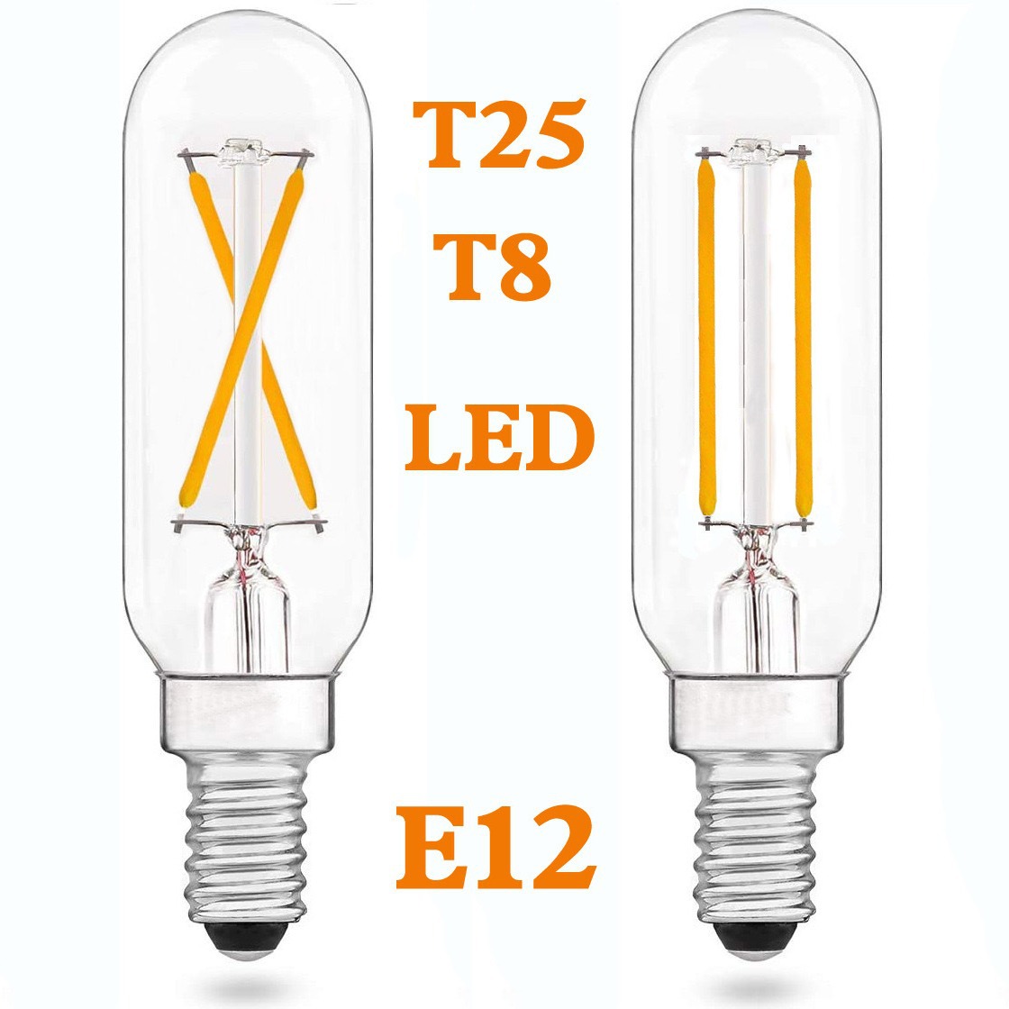 美规T8LED灯泡ledT25冰箱泡E12 120V深度调光无频闪led装饰灯丝泡