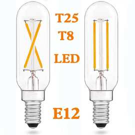 美规T8LED灯泡ledT25冰箱泡E12 120V深度调光无频闪led装饰灯丝泡