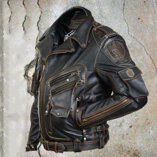 Cross-Border Amazon Men's Clothing 2025 Autumn and Winter New Style Personalized Leather Jacket Slim Multi-Flap Pocket Pants Zipper Jacket for Men 956992