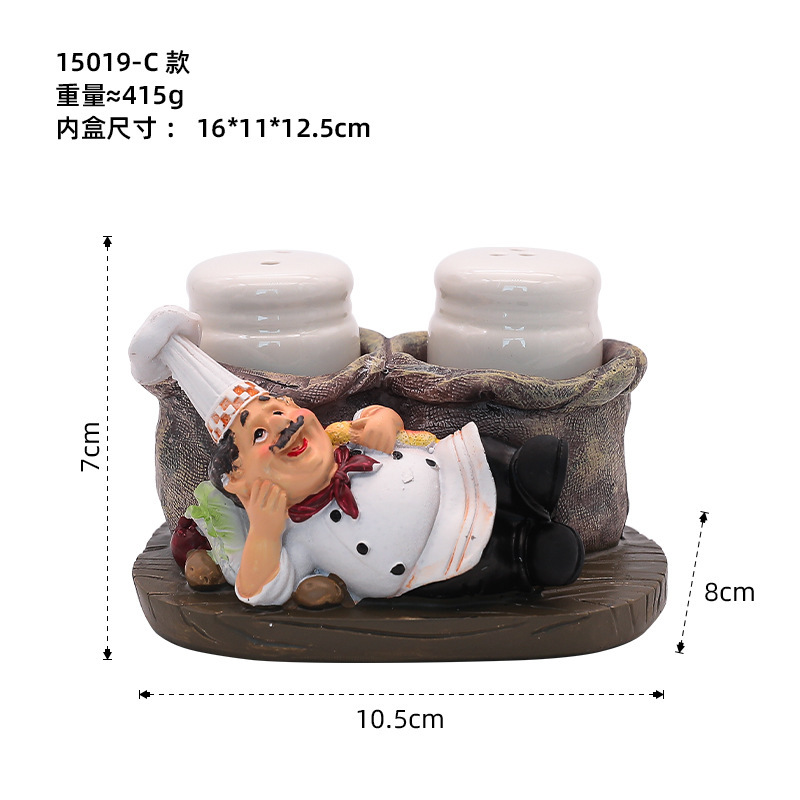 シンプルで現代的なクリエイティブ工芸品のプレゼント樹脂工芸品の置物がかわいいシェフの胡椒瓶|undefined