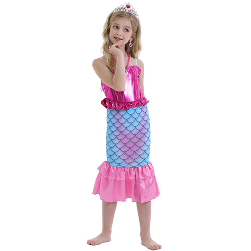 2024 Costume for Kids - Mermaid Princess Dress with Fish Tail, for Girls, Sparkling Dress, Performance Costume