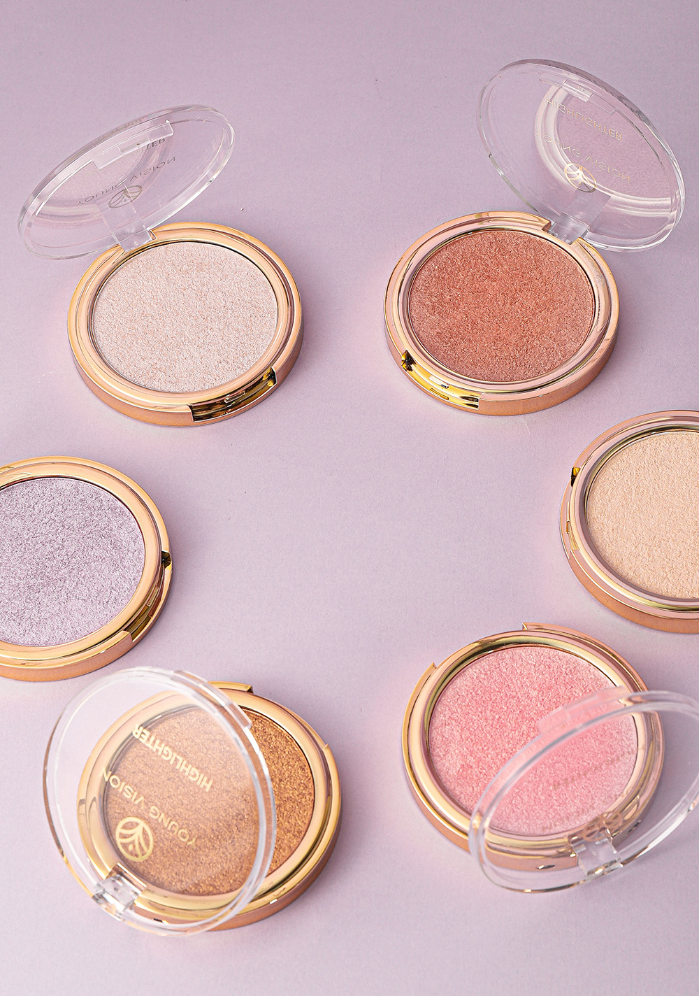 YOUNG VISION baking powder, polarizing and highlighter powder, setting and contouring powder compacts, contour and three-dimensional nose shadows undefined