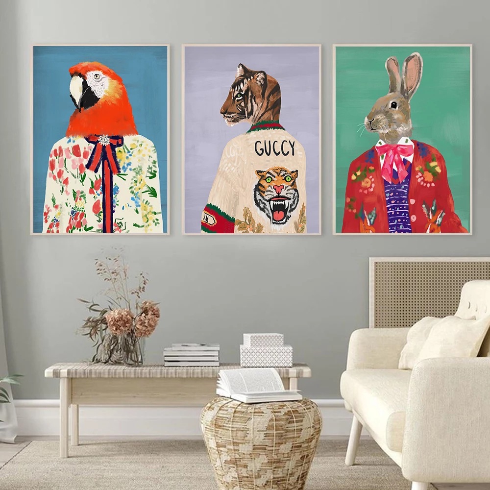 Modern Painting Funny Animal Canvas Painting Mural Poster Wall Art Bedroom Living Room Modern Decorative Painting