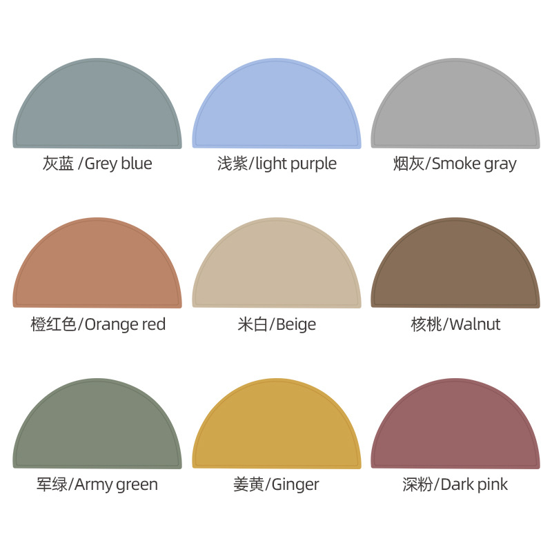 Vajilla de bebé de doble capa, mantel semicircular para niños, almohadilla de aislamiento térmico de silicona, posavasos creativos, almohadilla antideslizante, mantel de mesa, mantel occidental