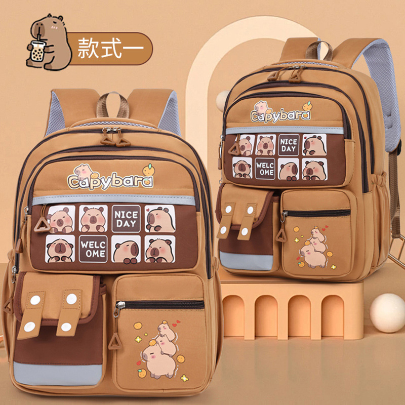 Kapibara mochila escolar para niños, nueva mochila de dibujos animados, mochila para niños y niñas.