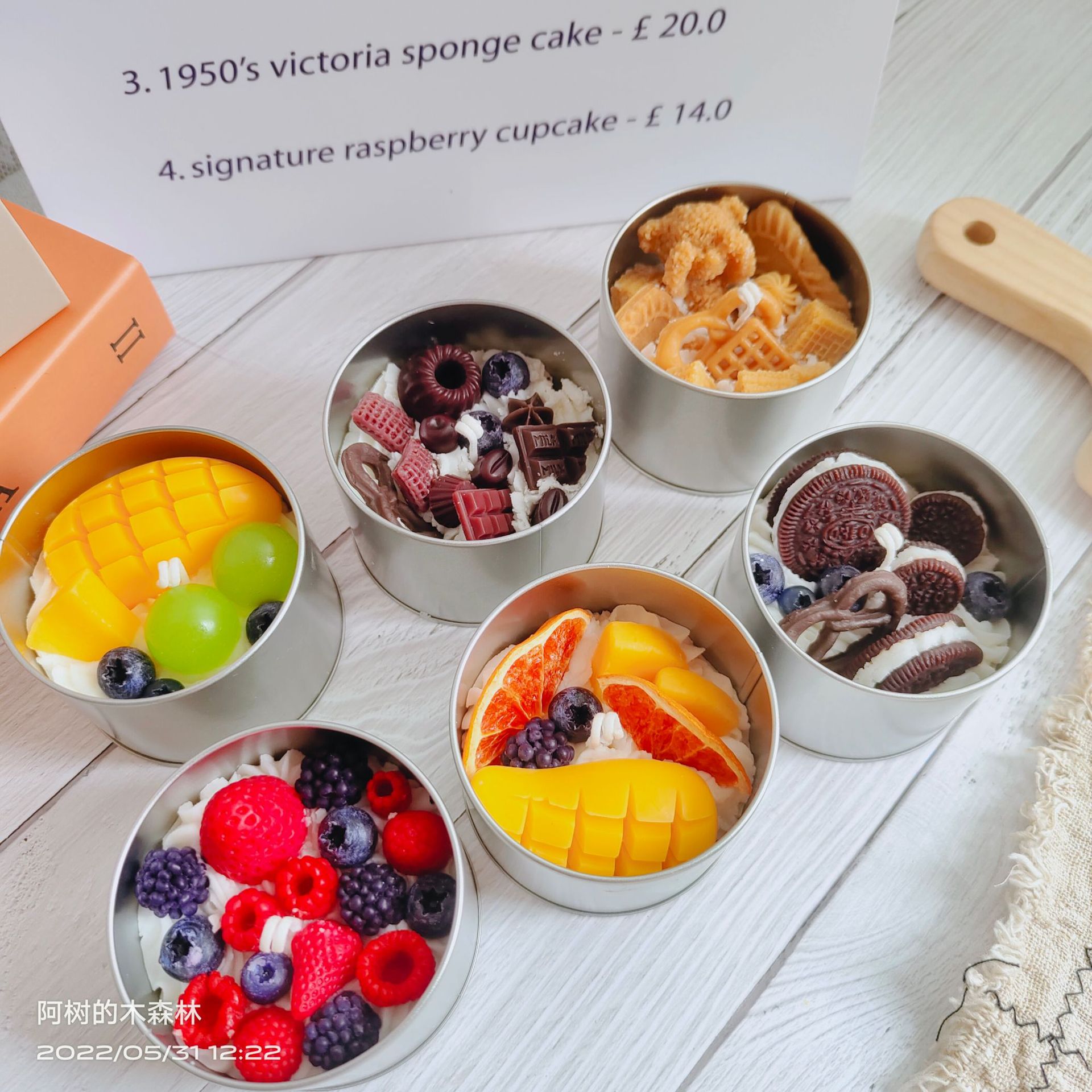 Tin Can Cake Internet Celebrity Dessert Aromatherapy Candle Photography Props Bedroom Decoration Soy Wax Berry Chocolate Gift