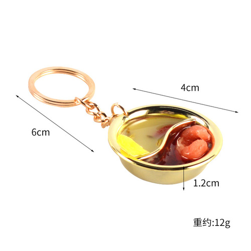 Mini simulation mandarin duck hot pot model doll house diy kitchen toy miniature food toy keychain pendant wholesale