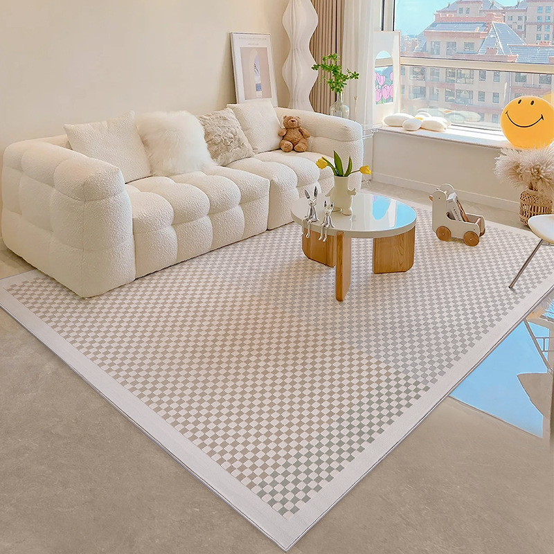 Fábrica de origen alfombra de sala de estar francesa espesa crema viento dormitorio antideslizante sucia fácil de cuidar alfombra de estudio ins