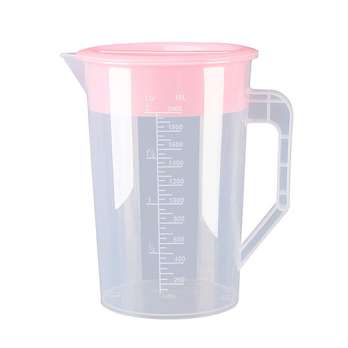 Extra-large capacity plastic cold water pitcher for home use, tea-making bucket with measurements, heat-resistant design—ideal for milk tea shops and commercial settings.
