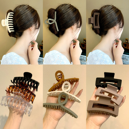 Large Plastic Clip Women's Frosted Summer Butterfly Back of Head Flower Hair Clip Headwear Shark Clip Hair Clip Wholesale