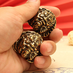 Brass Zhongkui Walnut Health Ball Handheld Decorative Item, Three-Edge Bodhisattva Walnut Copper Craft, Scenic Area Night Market Stall Creative Gift