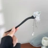 Chinese hairpin white jade with tassels