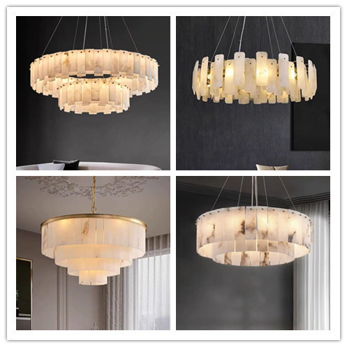 Spanish marble living room all copper chandelier modern simple designer creative dining room bedroom bar light luxury lamps