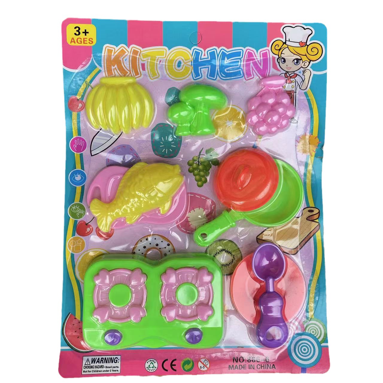 Simulación DE LOS NIÑOS utensilios de cocina juego de rompecabezas casa juguetes de cocina y cocina blister 2 yuanes grandes almacenes al por mayor
