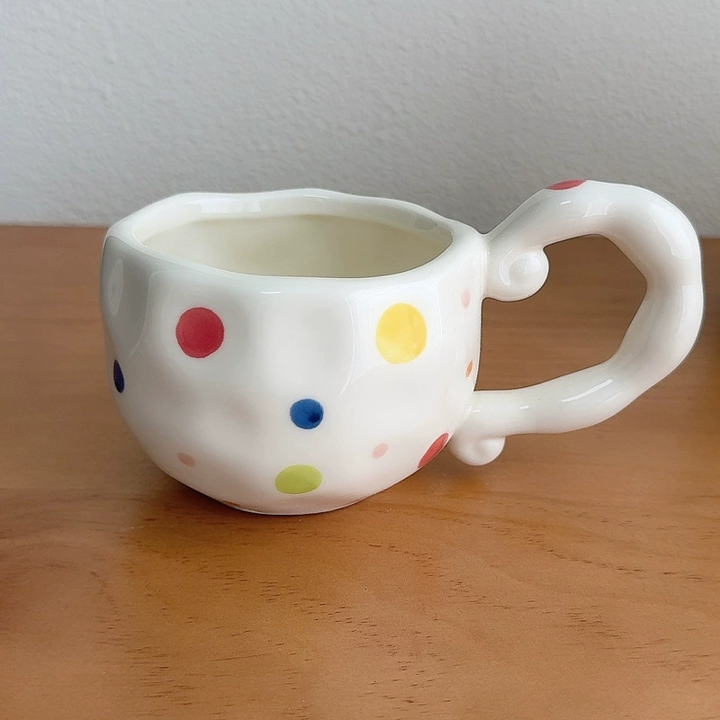 Irregular Mark Cup Korean INS Creative Creative Creative High -value Ceramic Milk Cup Breakfast Water Cup Office Cup