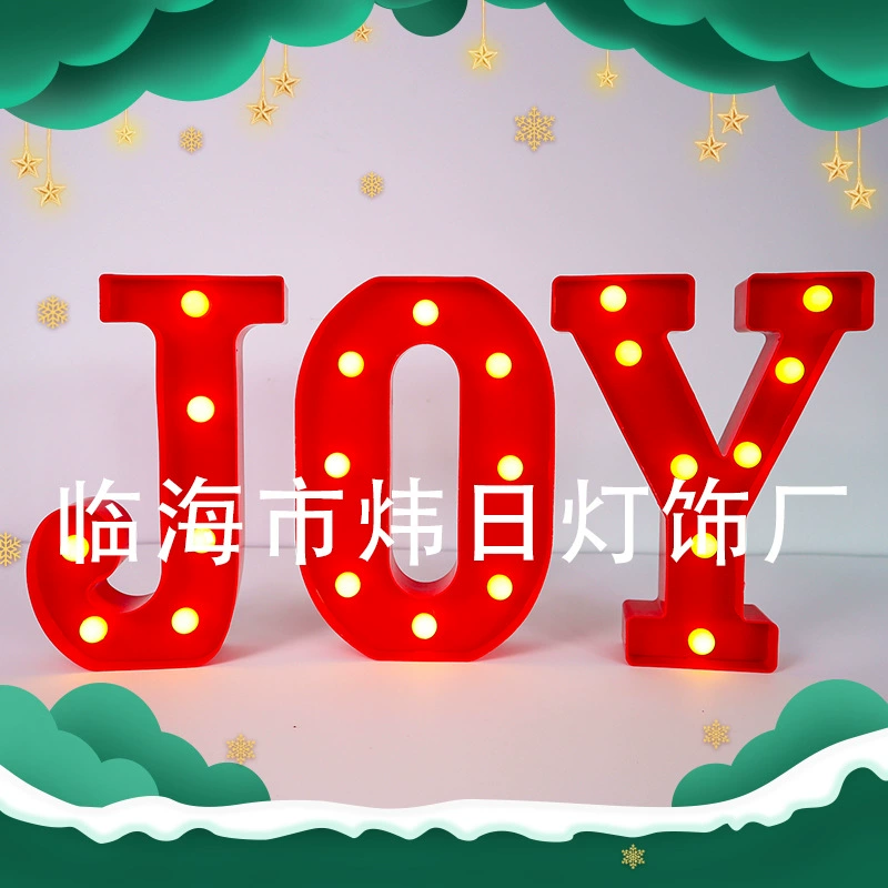 Ёлочные светодиоды JOY с надписью Christmas, украшения для дома и интерьера, декоративные огни, рождественские огни, новый стиль