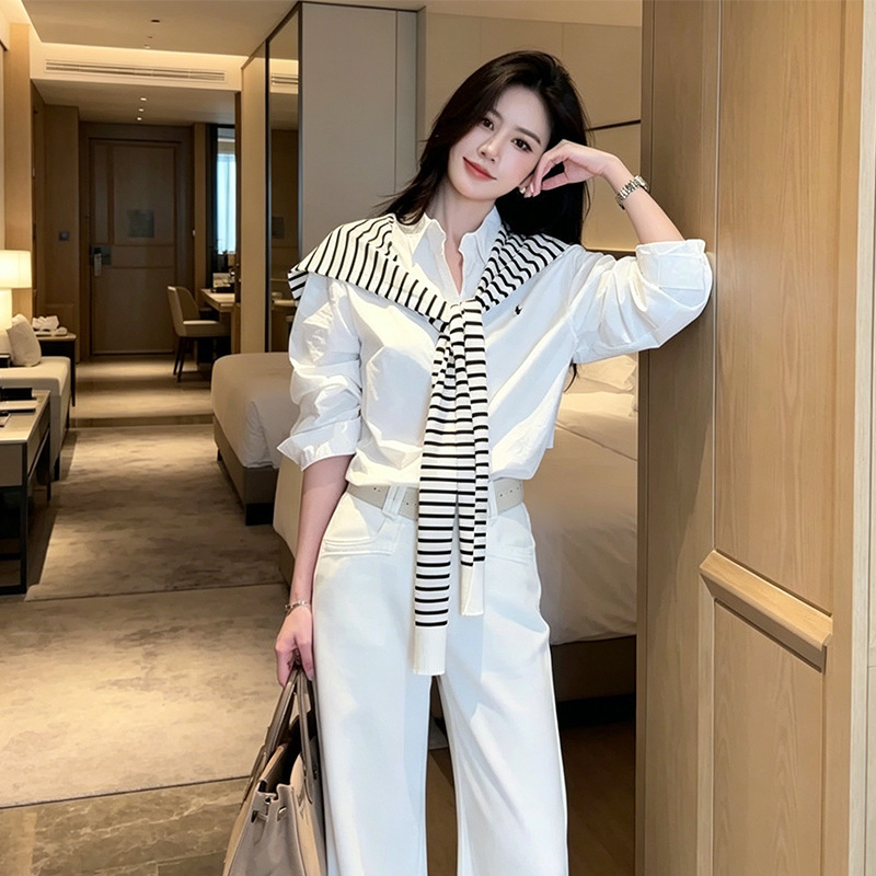 Old Money Style Striped Extended Shawl for Spring and Summer, Paired with Sweaters, Shirts, Scarves, Fashionable and Elegant, Simple Knit Cardigan Old Money Style Striped Extended Shawl for Spring and Summer, Paired with Sweaters, Shirts, Scarves, Fashionable and Elegant, Simple Knit Cardigan