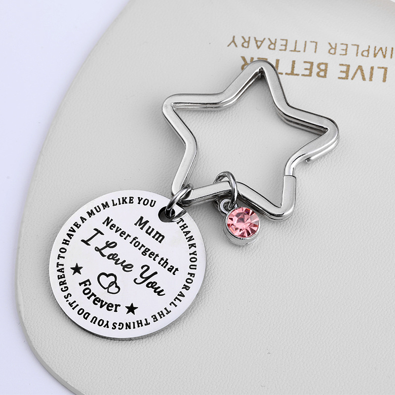 Mama Letter Metal Titanium Steel Mother's Day Women's Bag Pendant Keychain display picture 4