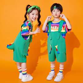 儿童六一啦啦队演出服可爱舞蹈背带裤小学生夏季动物幼儿园表演