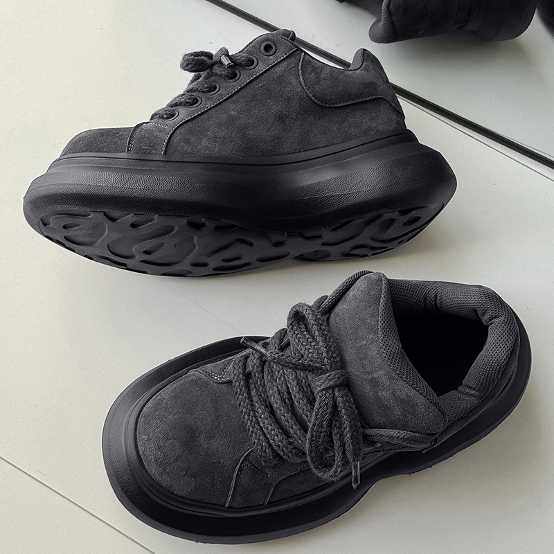 2025 Autumn and Winter New Comfortable Casual Shoes for Men, Thick-Soled Height-Increasing Versatile Sneakers, Trendy Low-Top Dad Shoes