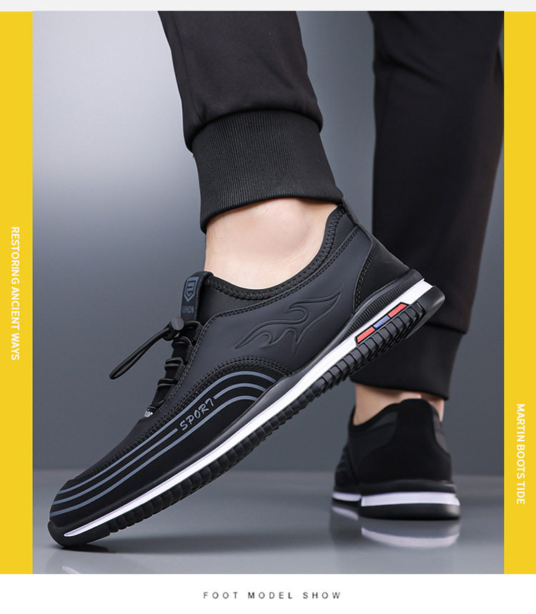 Giày nam sneaker lười thoáng khí đế mềm phong cách công sở — màu nâu, đen chi tiết 20