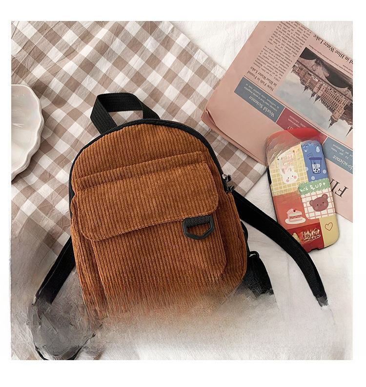 Damen Rucksack Im Vintage Look Aus Kord Für Schule Und Alltag_voghion.com