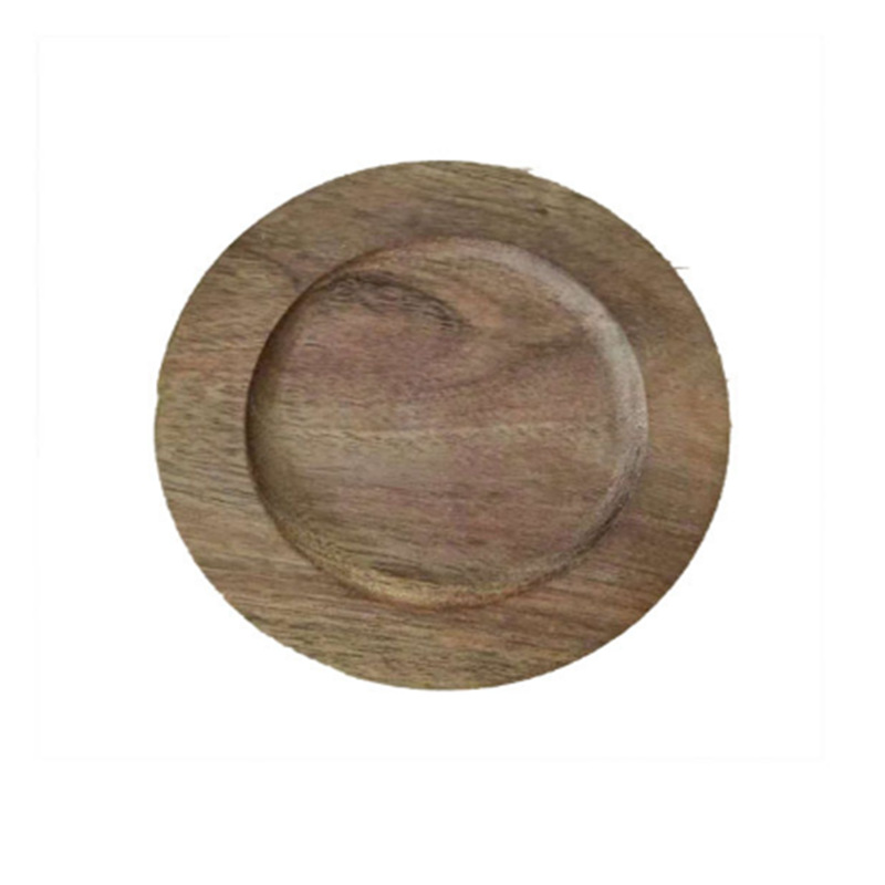 bandeja de postre de madera de alta sensación para el hogar, taza de marca, taza de almohadilla de madera de acacia