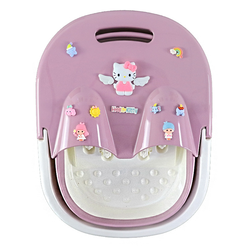 アニメのかわいい子供の足の桶は折り畳み可能で、高い深さの桶は蓋付きの足の鉢の学生寮で足の浴槽をマッサージします。|undefined