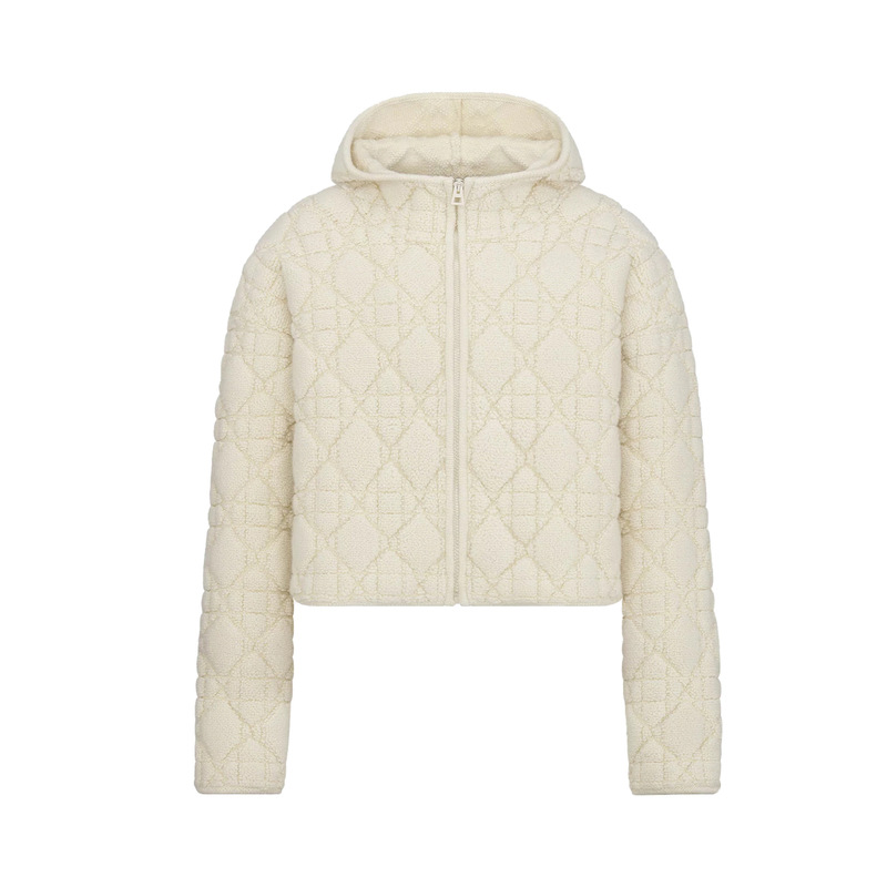 2025 Winter Gentle Casual Style Diamond Pattern Hooded Short Jacket Women's Zipper Cardigan Knitted Jacket New Style