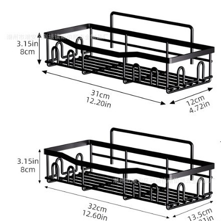 Estante de baño metálico sin taladro, organizador de pared para artículos de tocador, soporte para jabón, práctico y duradero