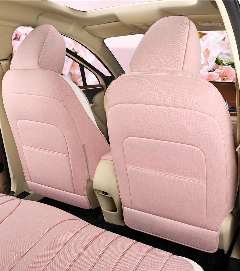 Four Seasons Universal Euler Good Cat Special Linen Car Seat Cover Full Cushion Cute Cartoon Women Cushion Cover