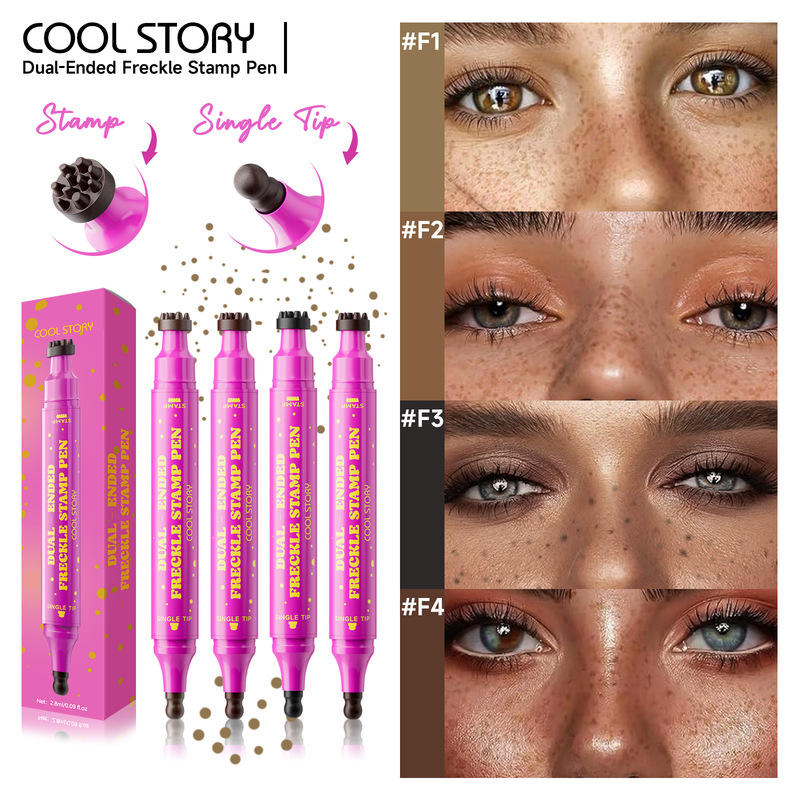 Coolstory Double-Ended Freckle Pen, Spot Freckle Pen, 2N1 Stamp Contouring Pen, Natural Simulation, Waterproof, Sweat-Resistant, Long-Lasting Coolstory Double-Ended Freckle Pen, Spot Freckle Pen, 2N1 Stamp Contouring Pen, Natural Simulation, Waterproof, Sweat-Resistant, Long-Lasting