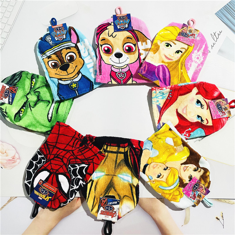 Cartoon children's cotton bath gloves can be used as hand towel cute puppy Princess baby bath bath towel Cartoon children's cotton bath gloves can be used as hand towel cute puppy Princess baby bath bath towel