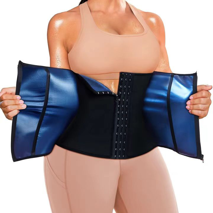 Women's waist trainer neoprene exercise corset, waist tightening with zipper buckle