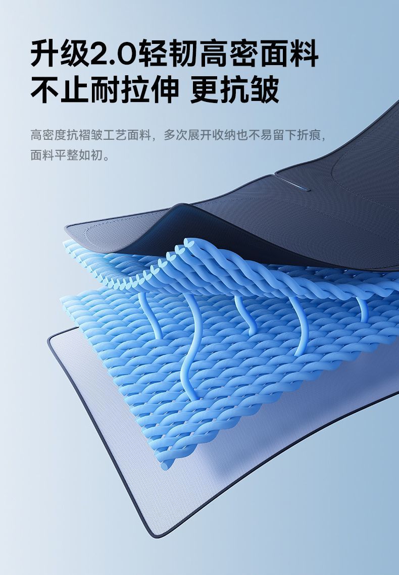 Summer Car Front Sunshade, Sun Protection, Heat Insulation, Light-Blocking, Car Front Shield, Oxford Black Glue, Uv Protection