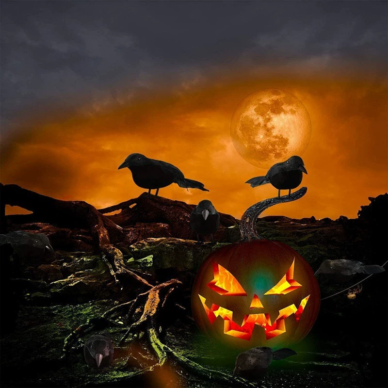 Bubble 绒 Crows Black Map Black Simulation Crow Sacrifice Halloween Decoration Private Private Propero Manufacturer Direct Conferry