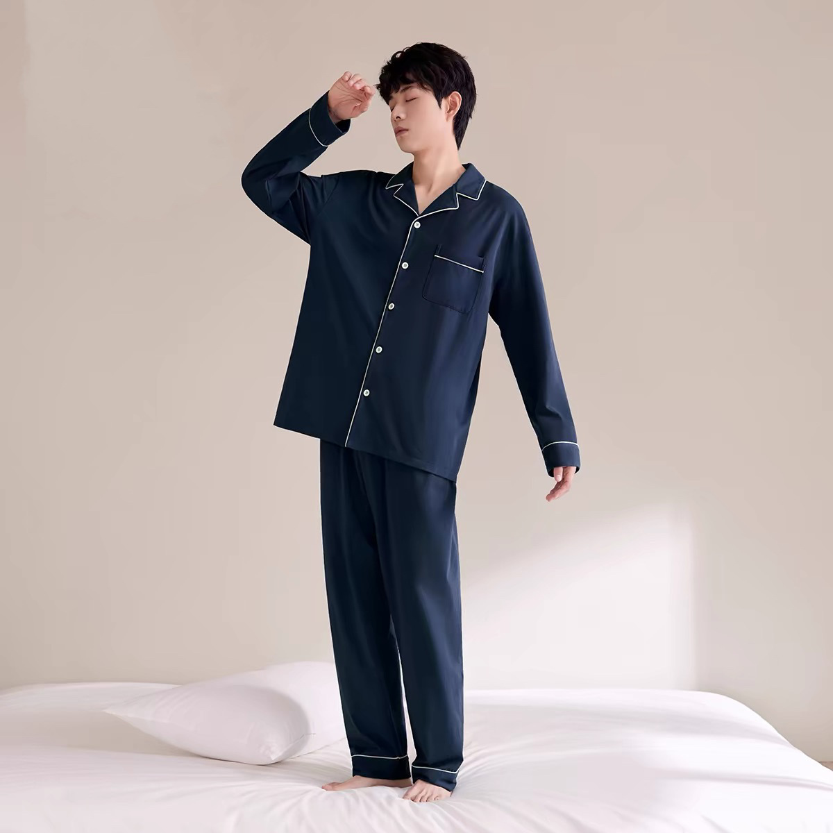 네이비 블루/남성 스타일