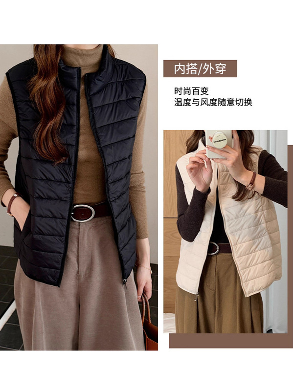2025新款百搭休闲风秋季冬菱格棉服棉衣上衣外套内搭保暖马甲女装|undefined