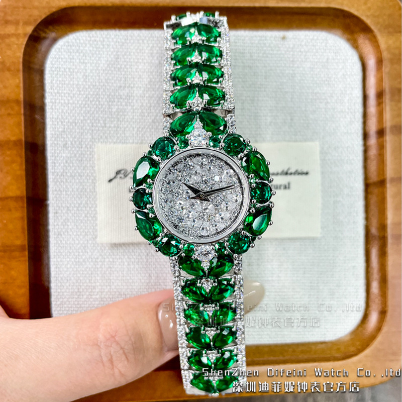 Fashionable Foreign Trade Popular High-End Women's Watch Inlaid with Zircon Exquisite Girls' Watch Dress Jewelry Watch for Women Fashionable Foreign Trade Popular High-End Women's Watch Inlaid with Zircon Exquisite Girls' Watch Dress Jewelry Watch for Women