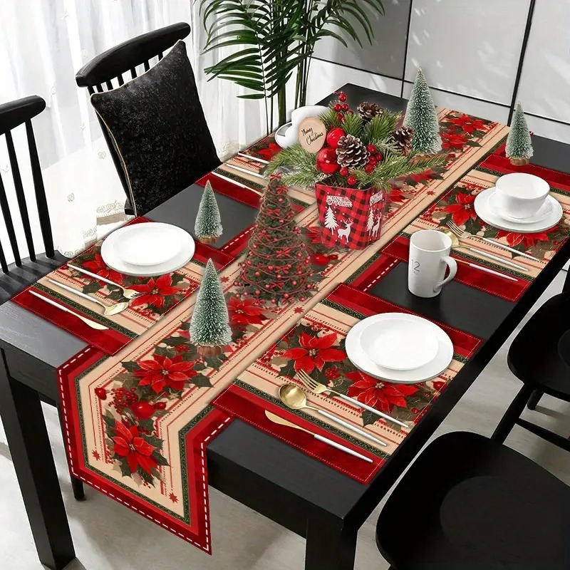 Nuevo conjunto de toallas de mesa transfronterizas de Navidad decoración de mesa Bandera de mesa Bandera de mesa Amazon 2026