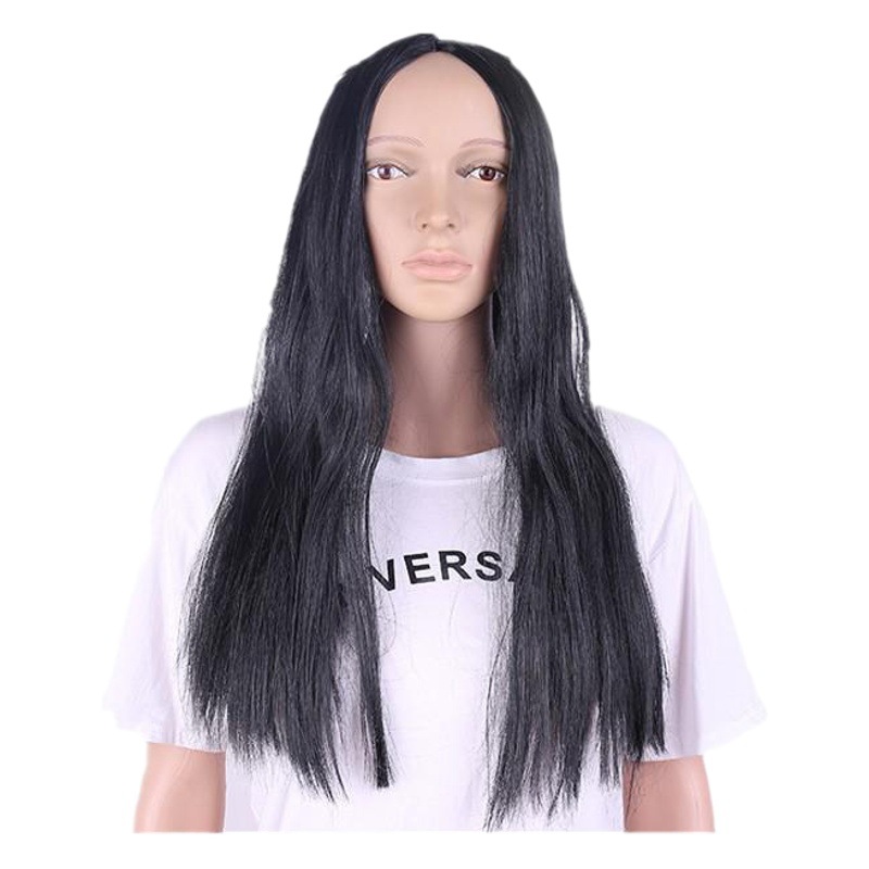 Factory direct witch wig Liu Huan black long straight hair prop Su Qier Halloween Sadako black hair