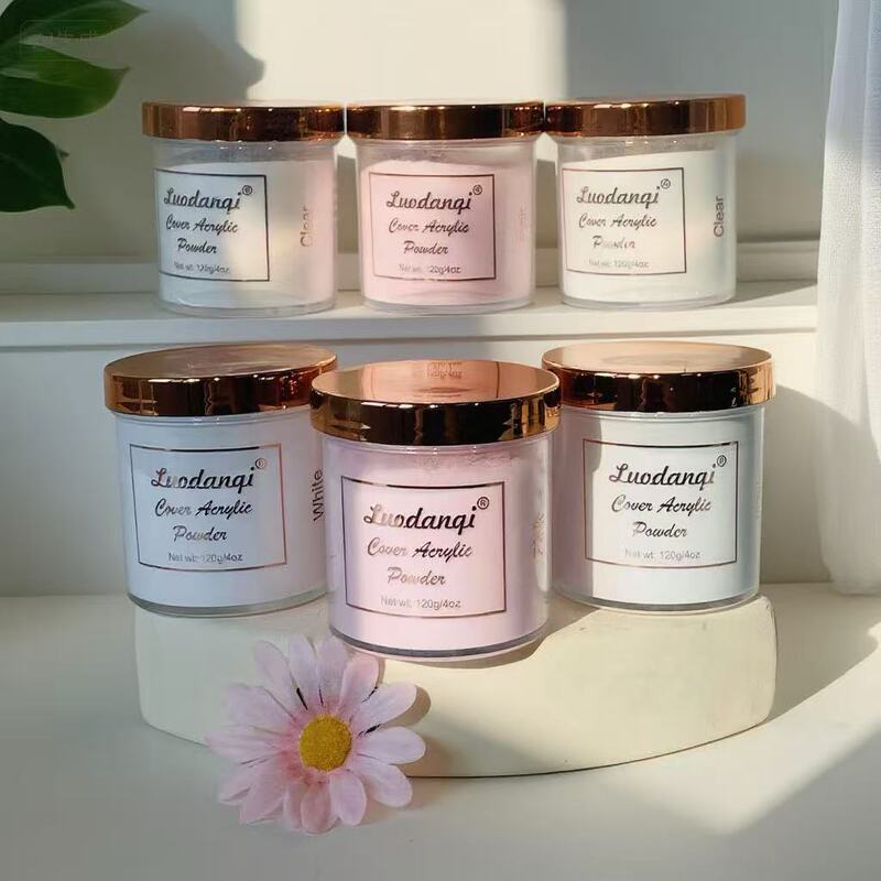 Cross-Border Acrylic Powder 120ml Manicure Crystal Powder White Powder Transparent Extension Powder Carving Powder Soaking