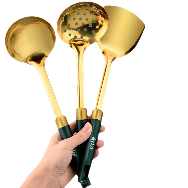 Cocina doméstica antiadherente, pala de cocina, cocina, conjunto completo de cucharas de acero inoxidable, cocina, cocina
