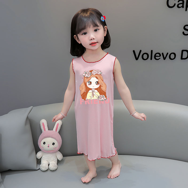 2026 vestido de pijama de hielo para niños verano ocio nuevo pijama de niñas ropa para el hogar vestido de bebé lindo chaleco vestido image 18