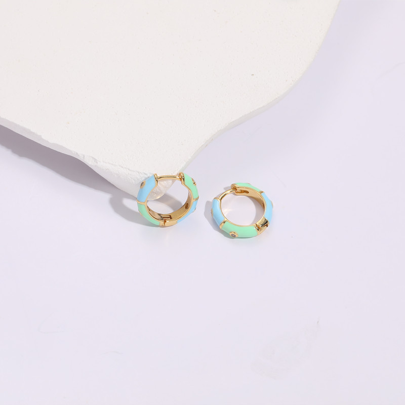 Fashion Geometric Copper Earrings Enamel Copper Earrings